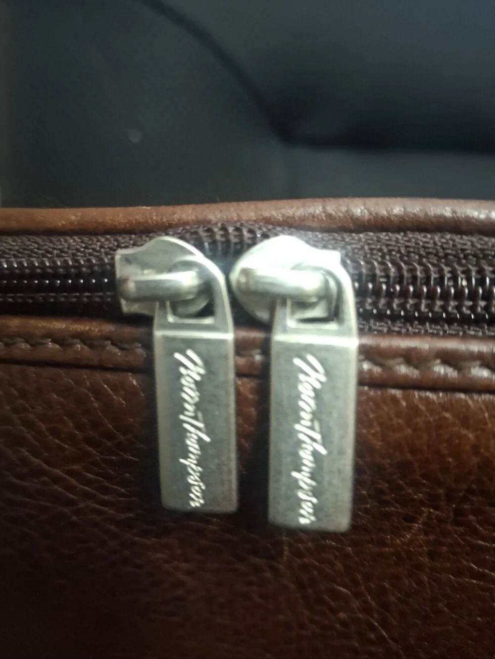 Norm Thompson Brown and Black Leather Satchel